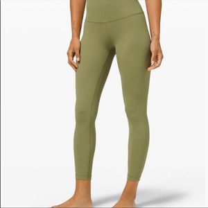 Bronze Green lululemon aligns, size 4.